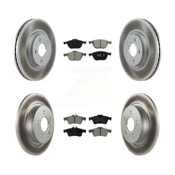 Front Rear Coated Disc Brake Rotors And Semi-Metallic Pads Kit For Volvo S40 C30 V50 C70 KGS-100993