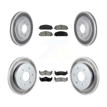 Front Rear Coated Brake Rotor Semi-Metallic Pad Kit For Nissan TITAN Armada INFINITI QX56 KGS-101003
