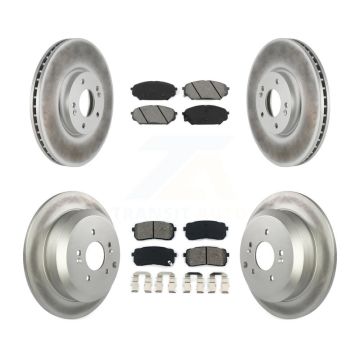 Front Rear Coated Disc Brake Rotor & Semi-Metallic Pad Kit For 2007-2012 Hyundai Veracruz KGS-101005