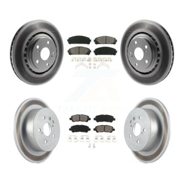 Front Rear Coated Disc Brake Rotors Semi-Metallic Pad Kit For 2008-2013 Toyota Highlander KGS-101006
