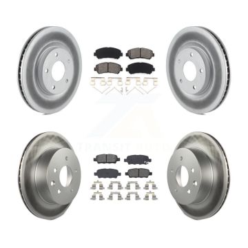 Front Rear Coated Disc Brake Rotors And Semi-Metallic Pads Kit For Nissan Rogue Select KGS-101009