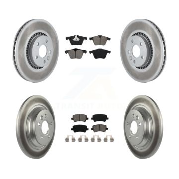 Front Rear Coated Brake Rotor & Semi-Metallic Pad Kit For Volvo S60 V60 Cross Country V70 KGS-101013