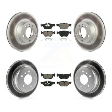 Front Rear Coated Disc Brake Rotors And Semi-Metallic Pad Kit For 2008 BMW 328xi To 08 07 KGS-101017