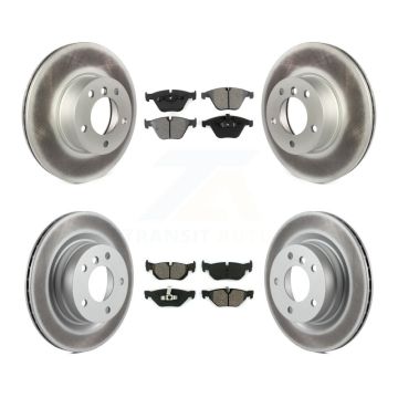Front Rear Coated Disc Brake Rotors And Semi-Metallic Pads Kit For BMW 328i KGS-101018