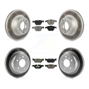 Front Rear Coated Disc Brake Rotor And Semi-Metallic Pad Kit For BMW 328i xDrive X1 328xi KGS-101019