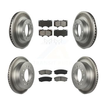 Front Rear Coated Disc Brake Rotors Semi-Metallic Pad Kit For 2010-2014 Toyota FJ Cruiser KGS-101028