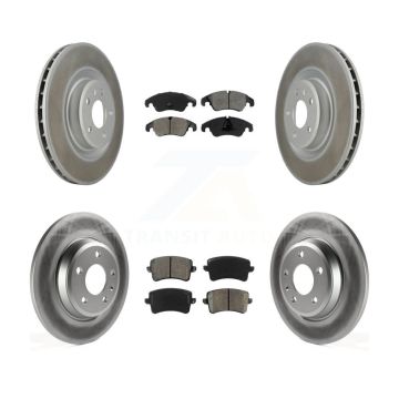 Front Rear Coated Disc Brake Rotors And Semi-Metallic Pads Kit For Audi Q5 KGS-101030