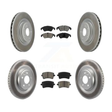 Front Rear Coated Disc Brake Rotors And Semi-Metallic Pads Kit For Audi Q5 S4 S5 KGS-101031