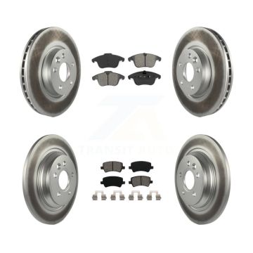 Front Rear Coated Disc Brake Rotors And Semi-Metallic Pads Kit For Volvo S60 KGS-101035