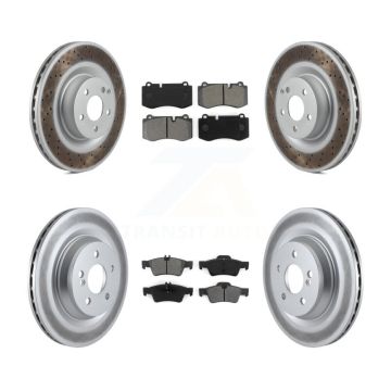 Front Rear Coat Brake Rotors Semi-Metallic Pad Kit For Mercedes-Benz S550 S450 SL550 S350 KGS-101041