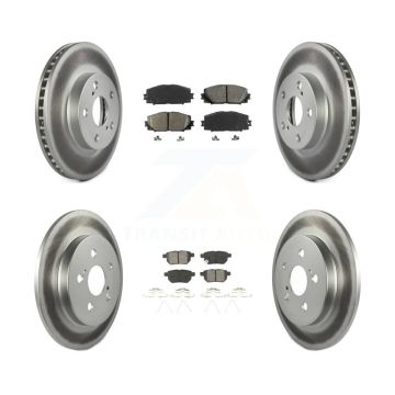 Front Rear Coated Brake Rotor Semi-Metallic Pad Kit For Toyota Prius Lexus CT200h Plug-In KGS-101042