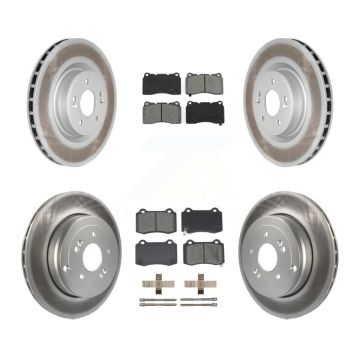Front Rear Coated Disc Brake Rotors And Semi-Metallic Pads Kit For Hyundai Genesis Coupe KGS-101047
