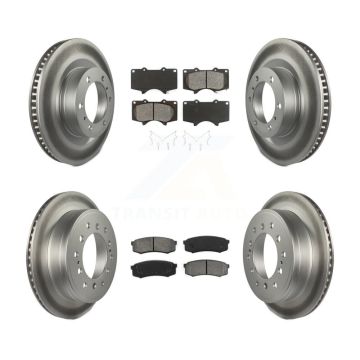 Front Rear Coated Disc Brake Rotor & Semi-Metallic Pad Kit For Toyota 4Runner Lexus GX460 KGS-101051