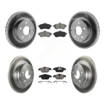 Front Rear Coated Disc Brake Rotors And Semi-Metallic Pad Kit For Mercedes-Benz C250 C230 KGS-101052