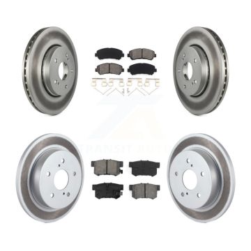 Front Rear Coated Disc Brake Rotor And Semi-Metallic Pad Kit For 2010-2013 Suzuki Kizashi KGS-101064
