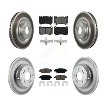 Front Rear Coat Disc Brake Rotor Semi-Metallic Pad Kit For 2012-2014 Hyundai Genesis 5.0L KGS-101069