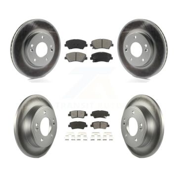 Front Rear Coat Brake Rotor Semi-Metallic Pad Kit For Hyundai Elantra GT Kia Forte Forte5 KGS-101071