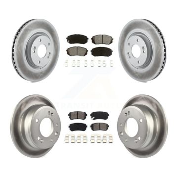 Front Rear Coated Disc Brake Rotors And Semi-Metallic Pads Kit For Hyundai Tucson KGS-101074