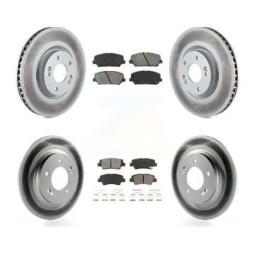Front Rear Coated Disc Brake Rotors & Semi-Metallic Pad Kit For 2013-2015 Kia Optima 2.0L KGS-101077