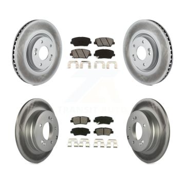 Front Rear Coated Disc Brake Rotors And Semi-Metallic Pads Kit For Hyundai Azera KGS-101078