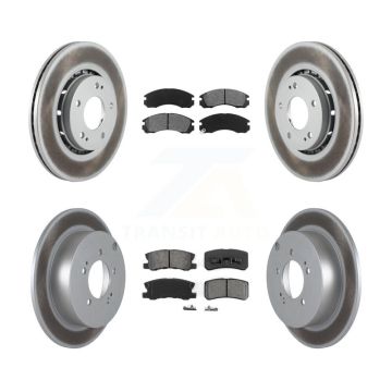 Front Rear Coated Disc Brake Rotors And Semi-Metallic Pads Kit For Mitsubishi Lancer KGS-101081