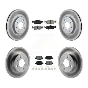 Front Rear Coated Disc Brake Rotors And Semi-Metallic Pads Kit For Fiat 500 KGS-101083
