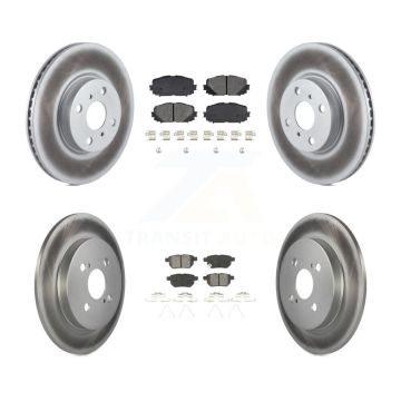 Front Rear Coated Disc Brake Rotors And Semi-Metallic Pads Kit For Toyota Yaris KGS-101087