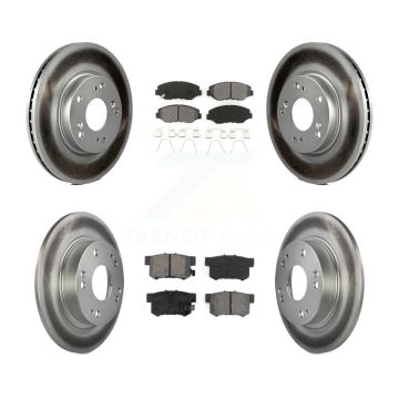 Front Rear Coated Disc Brake Rotors And Semi-Metallic Pads Kit For 2013 Acura ILX 2.0L KGS-101088