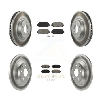 Front Rear Coated Disc Brake Rotors And Semi-Metallic Pads Kit For 2013-2015 Mazda CX-5 KGS-101091