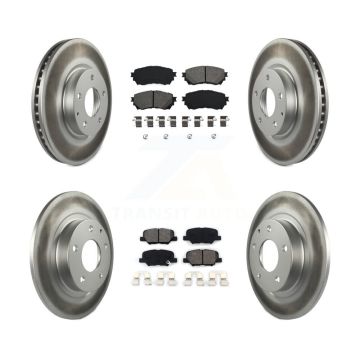 Front Rear Coated Disc Brake Rotors And Semi-Metallic Pads Kit For Mazda 6 KGS-101092
