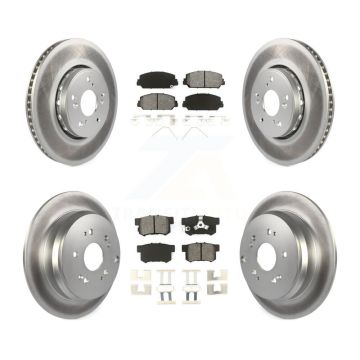 Front Rear Coated Disc Brake Rotors And Semi-Metallic Pads Kit For 2013-2018 Acura RDX KGS-101093