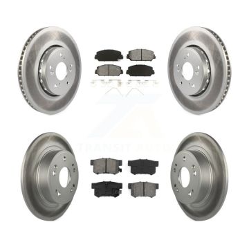 Front Rear Coated Disc Brake Rotors And Semi-Metallic Pads Kit For 2016 Acura ILX KGS-101094