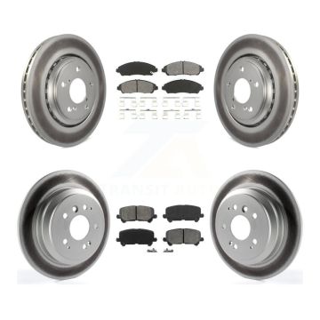 Front Rear Coated Disc Brake Rotors And Semi-Metallic Pads Kit For Honda Pilot Ridgeline KGS-101101