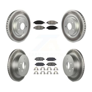 Front Rear Coated Brake Rotor Semi-Metallic Pad Kit For Nissan Murano Pathfinder INFINITI KGS-101102
