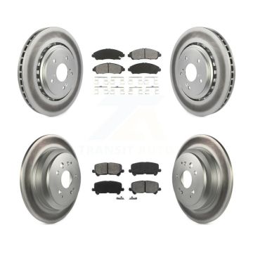 Front Rear Coated Disc Brake Rotors And Semi-Metallic Pads Kit For 2014-2016 Acura MDX KGS-101105