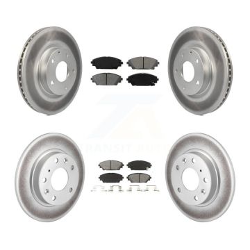 Front Rear Coated Disc Brake Rotors And Semi-Metallic Pads Kit For Mazda 3 Sport KGS-101106