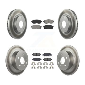 Front Rear Coated Disc Brake Rotors And Semi-Metallic Pads Kit For Nissan Sentra KGS-101109