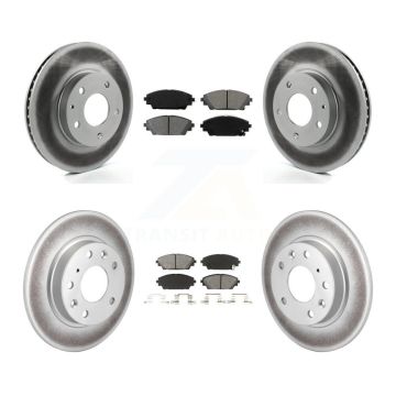 Front Rear Coated Disc Brake Rotors And Semi-Metallic Pads Kit For Mazda 3 Sport KGS-101110