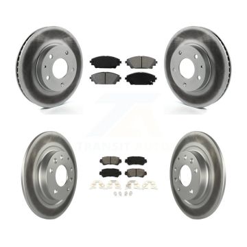 Front Rear Coated Disc Brake Rotor And Semi-Metallic Pad Kit For 2016-2018 Mazda CX-3 FWD KGS-101111