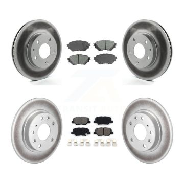 Front Rear Coated Disc Brake Rotors And Semi-Metallic Pads Kit For Mazda 3 Sport KGS-101112