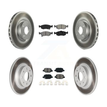 Front Rear Coated Disc Brake Rotors And Semi-Metallic Pads Kit For Fiat 500 KGS-101113