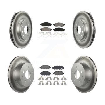 Front Rear Coated Disc Brake Rotors And Semi-Metallic Pads Kit For Nissan LEAF KGS-101114
