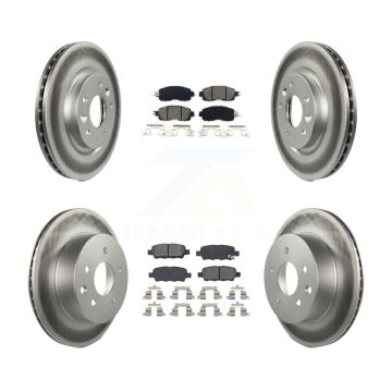 Front Rear Coated Disc Brake Rotors And Semi-Metallic Pads Kit For Nissan LEAF KGS-101115