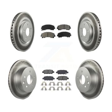 Front Rear Coated Disc Brake Rotors And Semi-Metallic Pads Kit For Nissan Rogue KGS-101117