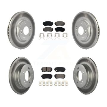 Front Rear Coat Brake Rotor Semi-Metallic Pad Kit For 2015-2016 Hyundai Sonata GAS engine KGS-101120