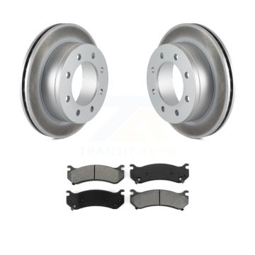 Rear Coat Brake Rotor Semi-Metallic Pad Kit For Chevrolet GMC Sierra 2500 HD Silverado XL KGS-101127