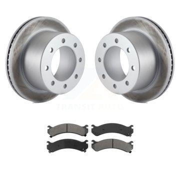 Rear Coated Brake Rotors Semi-Metallic Pad Kit For Chevrolet GMC Silverado 3500 Sierra HD KGS-101135