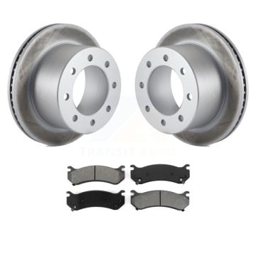 Rear Coat Brake Rotor Semi-Metallic Pad Kit For GMC Sierra 3500 Classic With 12000 Lb GVW KGS-101136