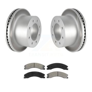 Rear Coated Brake Rotors Semi-Metallic Pad Kit For GMC Sierra 3500 HD Chevrolet Silverado KGS-101171