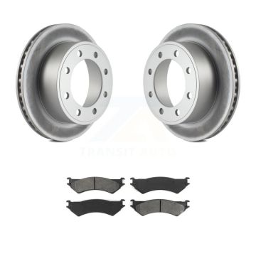 Rear Coated Brake Rotor & Semi-Metallic Pad Kit For Ford E-350 Super Duty E-250 Econoline KGS-101180